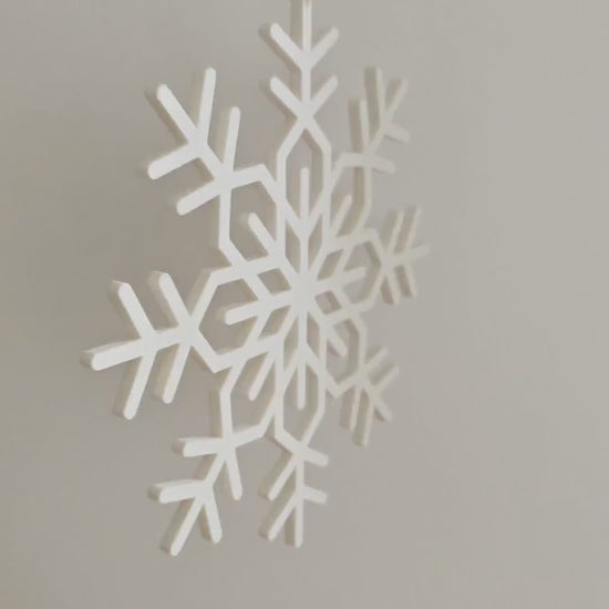 Large Snowflake Hanging Decorations, 3D Printed with Holiday Decor, Christmas Tree Ornaments, Gift Wrapping