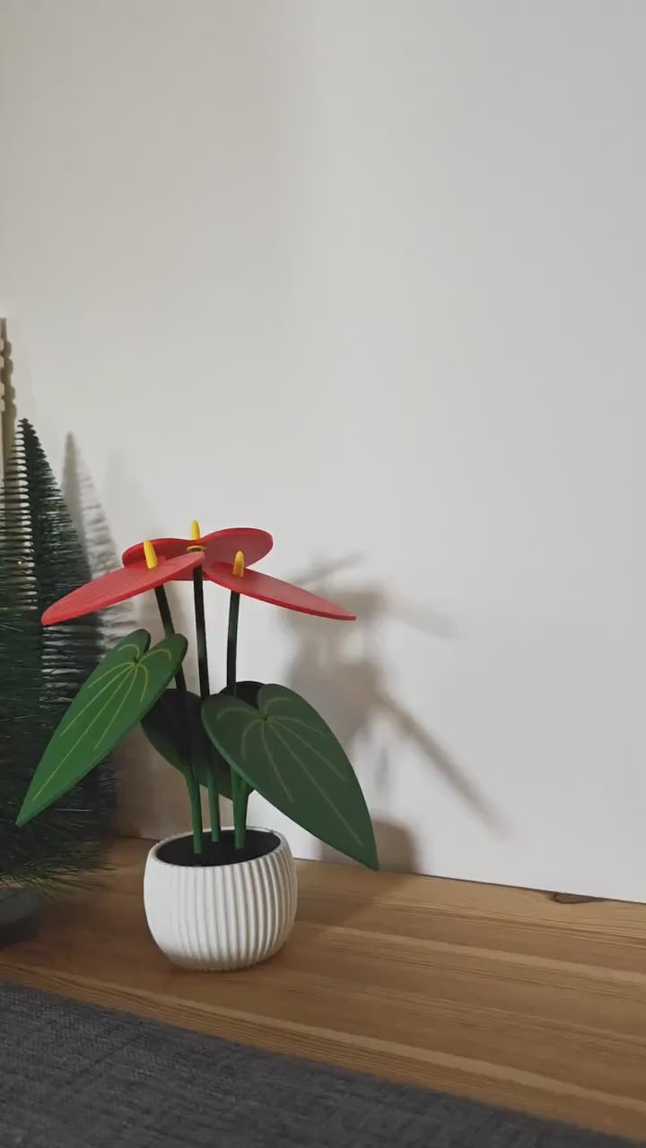 Anthurium Plant Coaster Set, Coaster Plant, Mother's Day Gifts for Plant Lovers Gift, 3D printed Coasters
