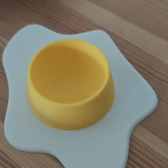 Fun Spilled Egg Egg Holder, Unique Breakfast Table Accessory, Easter Decoration, Spring Decor, Housewarming Gift, 3d print
