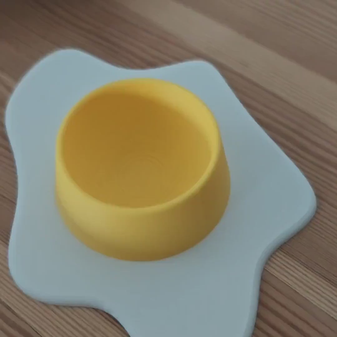 Fun Spilled Egg Egg Holder, Unique Breakfast Table Accessory, Easter Decoration, Spring Decor, Housewarming Gift, 3d print