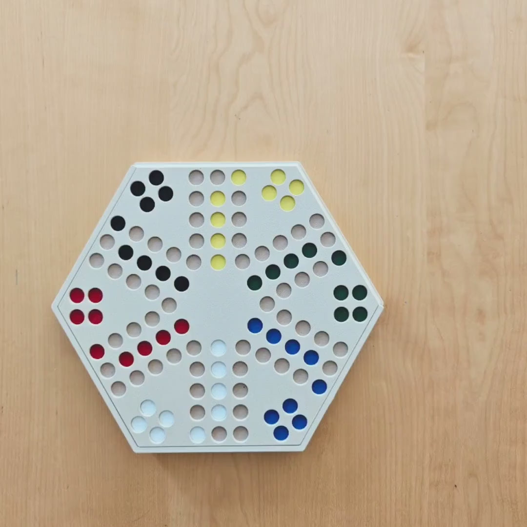 6-Player Ludo Board Game, Cactus or Classic Figurines, Storage Tray & Detachable Lid, 3D printed with wood finish