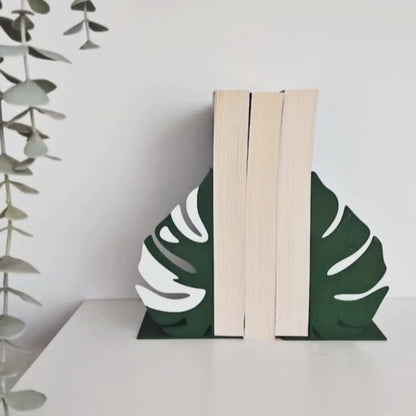 Monstera Bookends, Gift for Book Lovers, Monstera Deliciosa, Monstera Leaf, Monstera Book end, Book display shelf organizer, 3D printed Gift