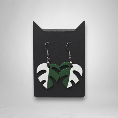 Leaf Earrings Monstera Var Minima, Monstera Earrings, Leaf Earrings, Plant Jewelry Gift for Plant Lovers, 3d printed Earrings, Raphidaphora
