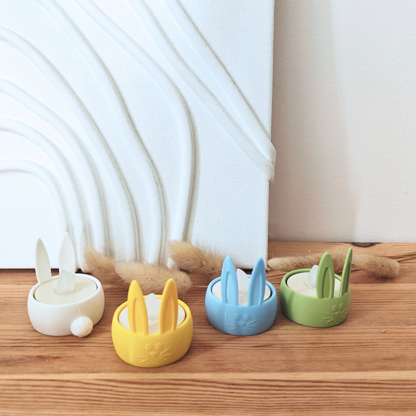 Bunny Tealight Holders Set, Easter Decoration