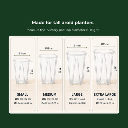 Tall Aroid Planter with Airflow Openings or Solid Sides