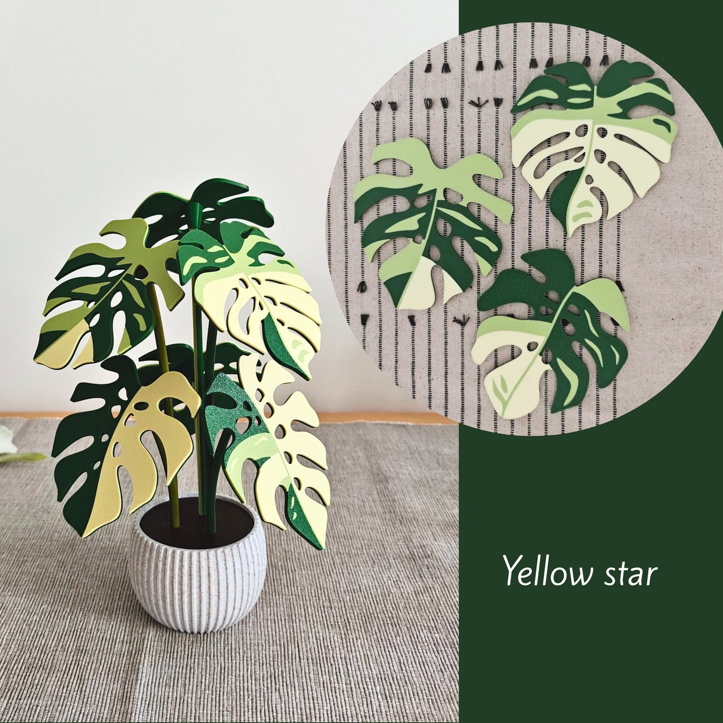 Monstera Coaster Set with Leaf Holes